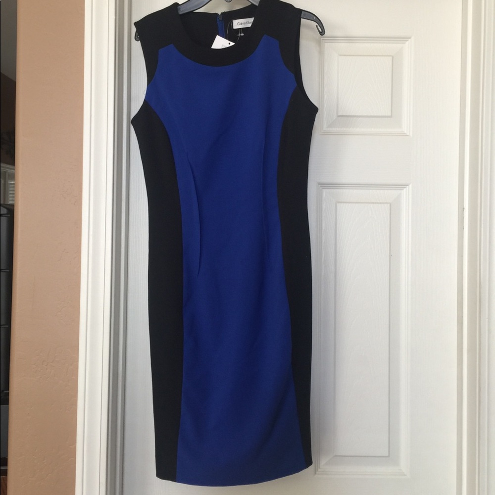 Calvin Klein Blue & Black Dress! Gorgeous!